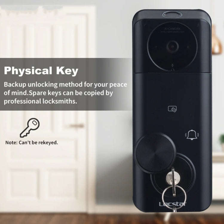 C95 Smart Fingerprint Deadbolt Lock Supports Bluetooth WiFi APP, 5 Ways To Unlock, With Camera Do...