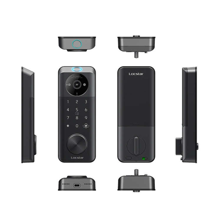 C95 Smart Fingerprint Deadbolt Lock Supports Bluetooth WiFi APP, 5 Ways To Unlock, With Camera Do...