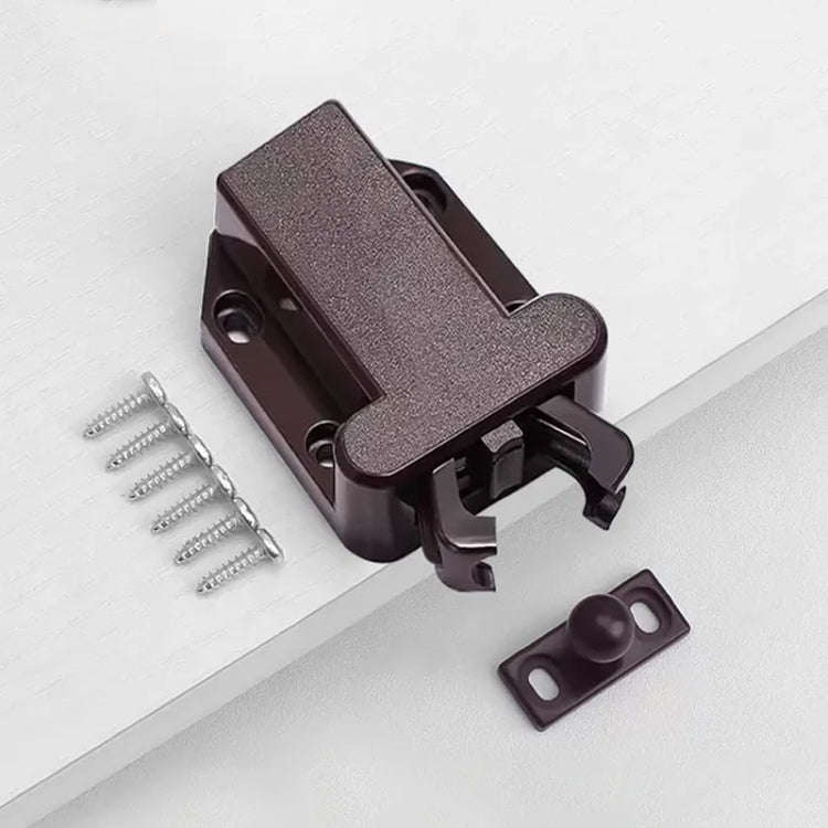 Bouncing Press Type Cabinet Door Catches Self Lock Hidden Drawer Cupboard Door Closer(Brown)