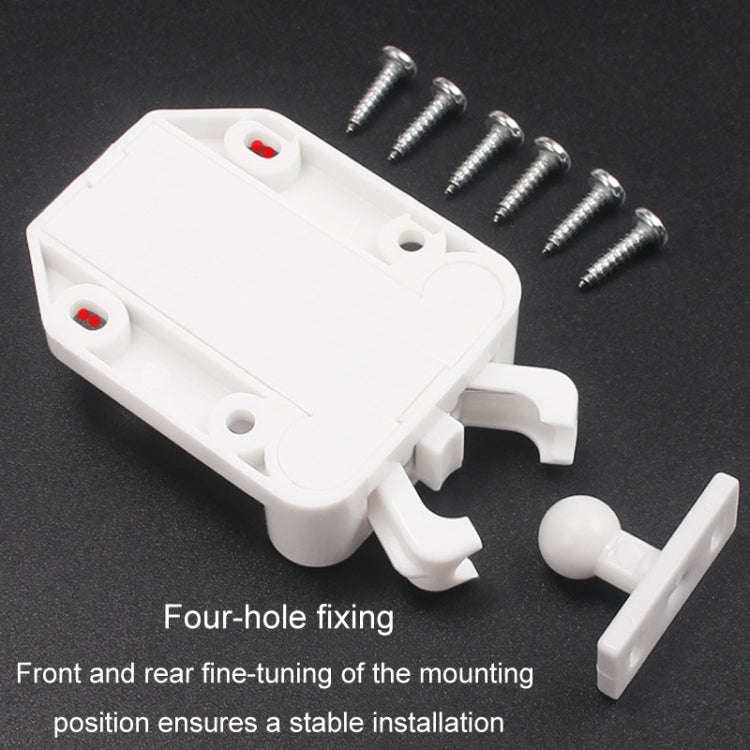 Bouncing Press Type Cabinet Door Catches Self Lock Hidden Drawer Cupboard Door Closer(White)