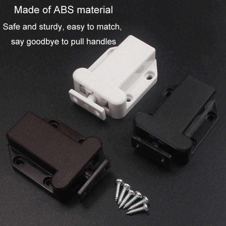 Bouncing Press Type Cabinet Door Catches Self Lock Hidden Drawer Cupboard Door Closer(White)