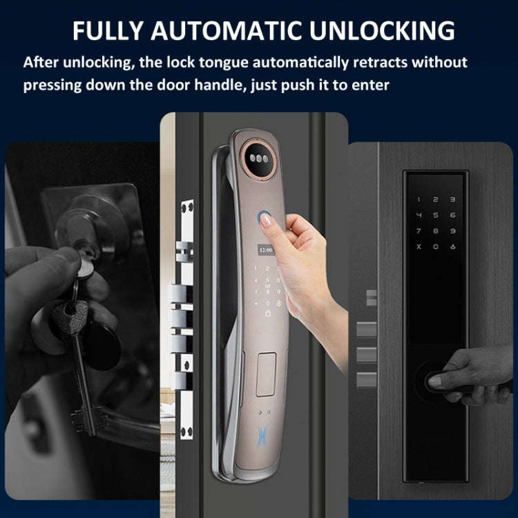 M6 3D Face Recognition Fingerprint Door Lock Support APP Smart IC Card Password Unlock
