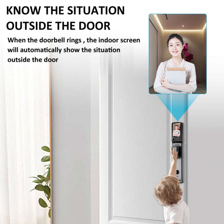 M6 3D Face Recognition Fingerprint Door Lock Support APP Smart IC Card Password Unlock