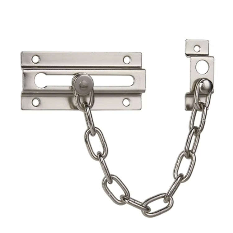 Security Door Chain Anti-theft Home Door Bolt Latch Window Chain Lock, Style: Square Silver