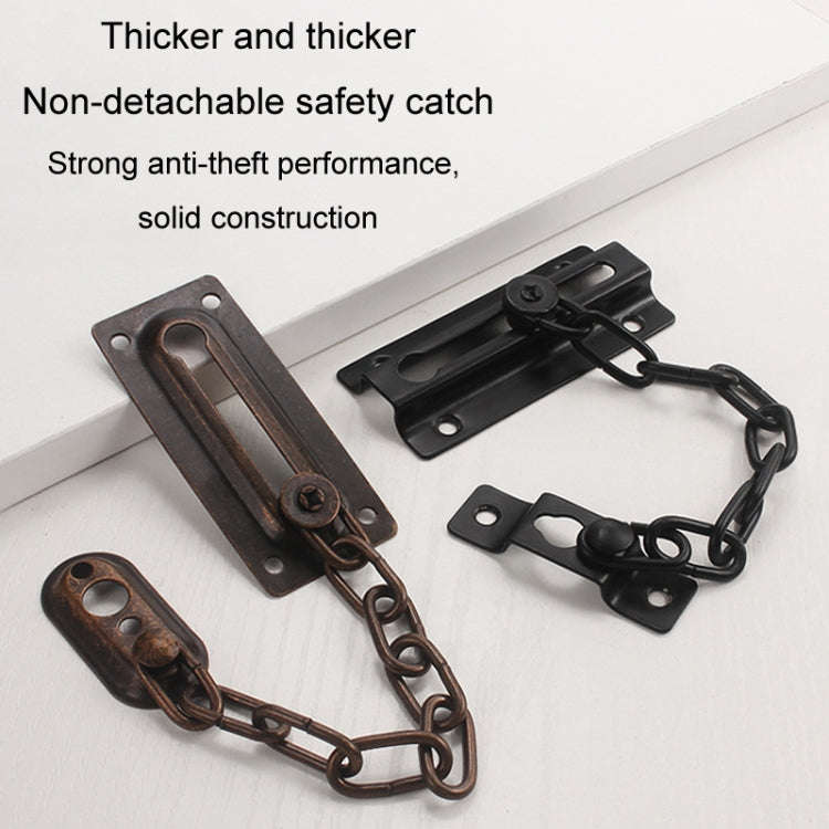 Security Door Chain Anti-theft Home Door Bolt Latch Window Chain Lock, Style: Round Gold