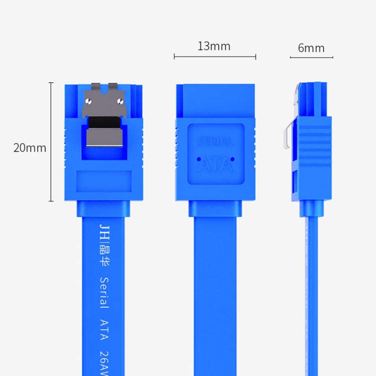0.45m JINGHUA U510B High Speed SATA3.0 SSD Serial Cable(Black Straight To Bend)