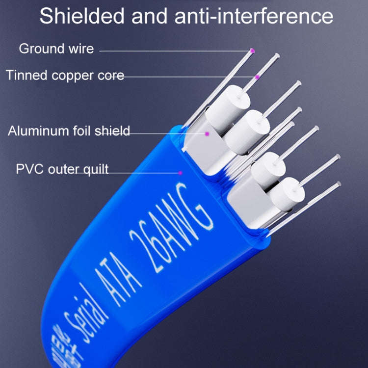 0.45m JINGHUA U510B High Speed SATA3.0 SSD Serial Cable(Blue Straight To Straight)