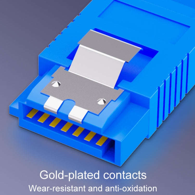 0.45m JINGHUA U510B High Speed SATA3.0 SSD Serial Cable(Blue Straight To Straight)
