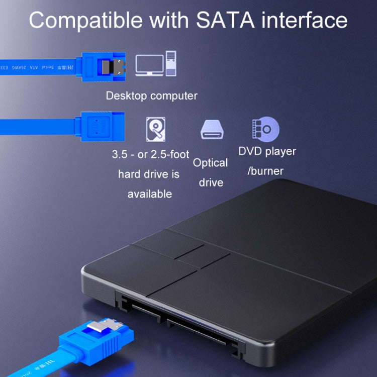 0.45m JINGHUA U510B High Speed SATA3.0 SSD Serial Cable(Black Straight To Bend)