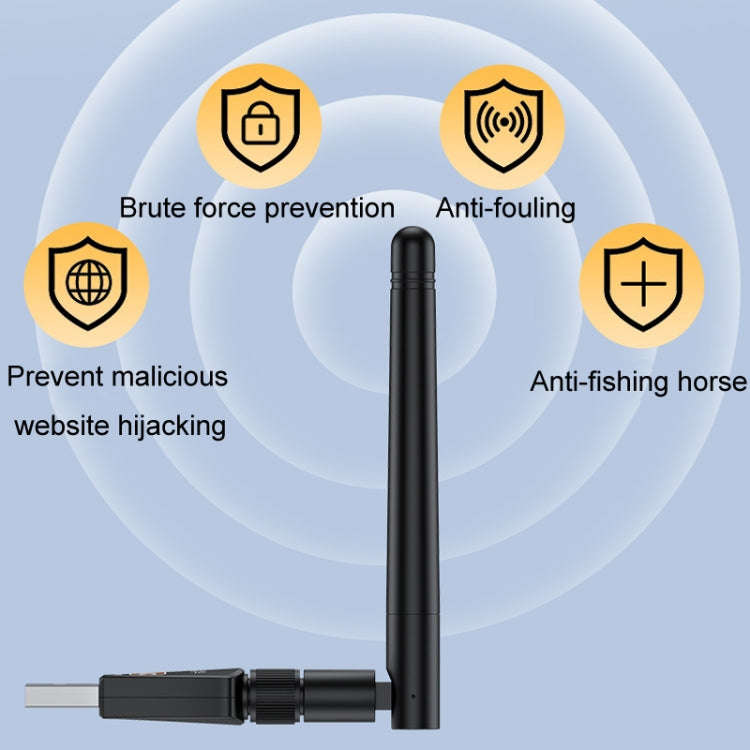 JINGHUA N5 Dual Band Driverless High Gain Antenna USB Wireless Network Card, Style: Antenna Model...