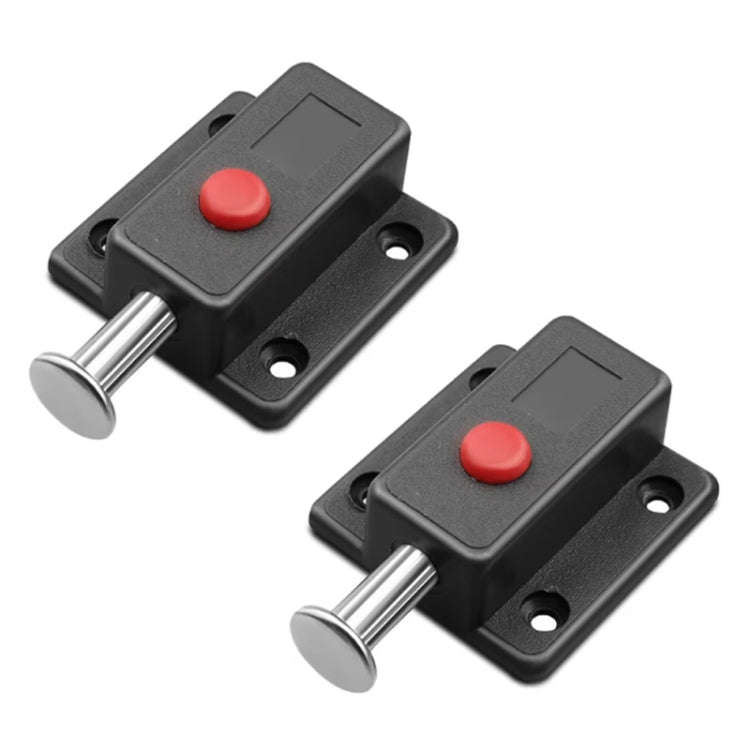 2pcs Plastic Cabinet Door Spring Latch Window Door Bolts Safety Latch Lock, Style: With Lid Black