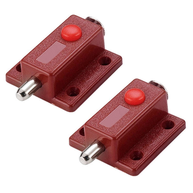 2pcs Plastic Cabinet Door Spring Latch Window Door Bolts Safety Latch Lock, Style: Without Lid Brown