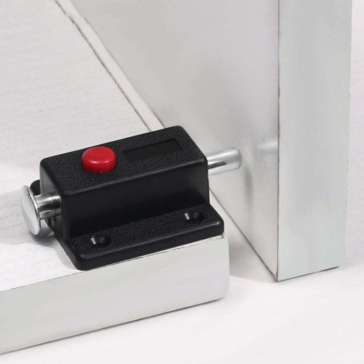 2pcs Plastic Cabinet Door Spring Latch Window Door Bolts Safety Latch Lock, Style: With Lid Black