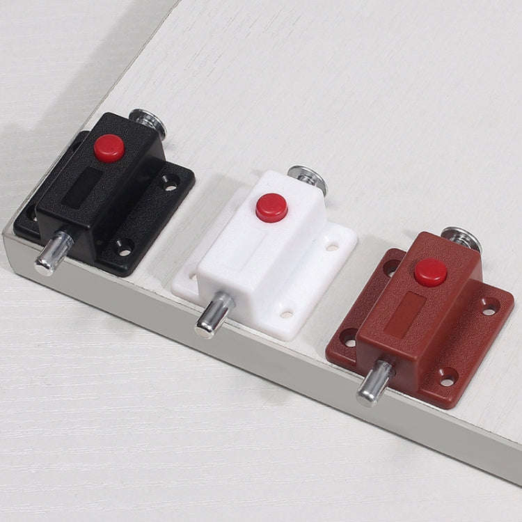 2pcs Plastic Cabinet Door Spring Latch Window Door Bolts Safety Latch Lock, Style: With Lid Black