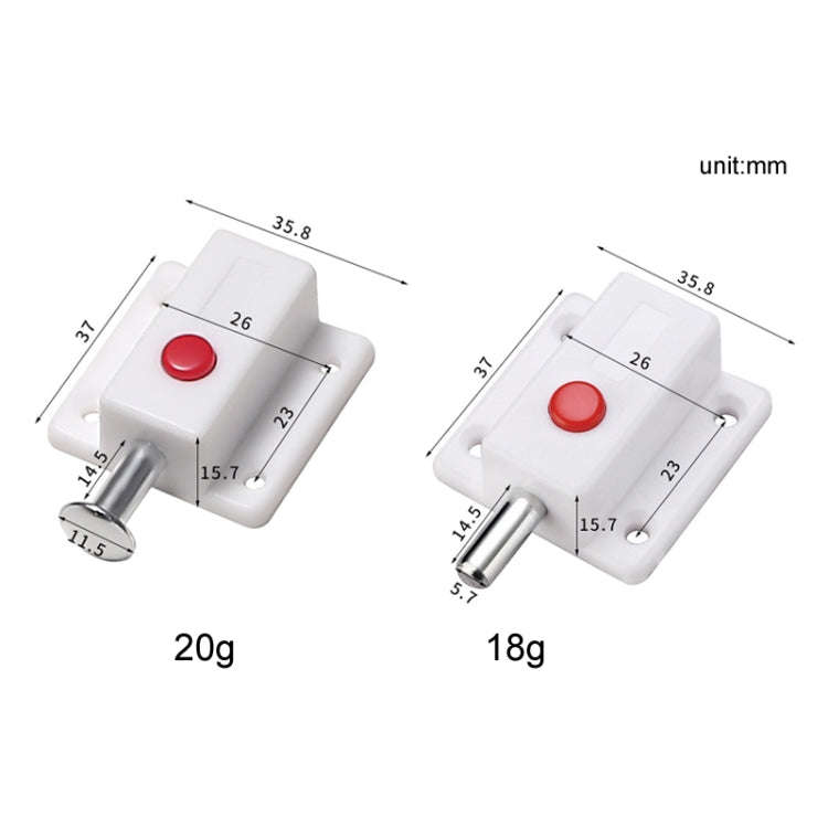 2pcs Plastic Cabinet Door Spring Latch Window Door Bolts Safety Latch Lock, Style: With Lid Black