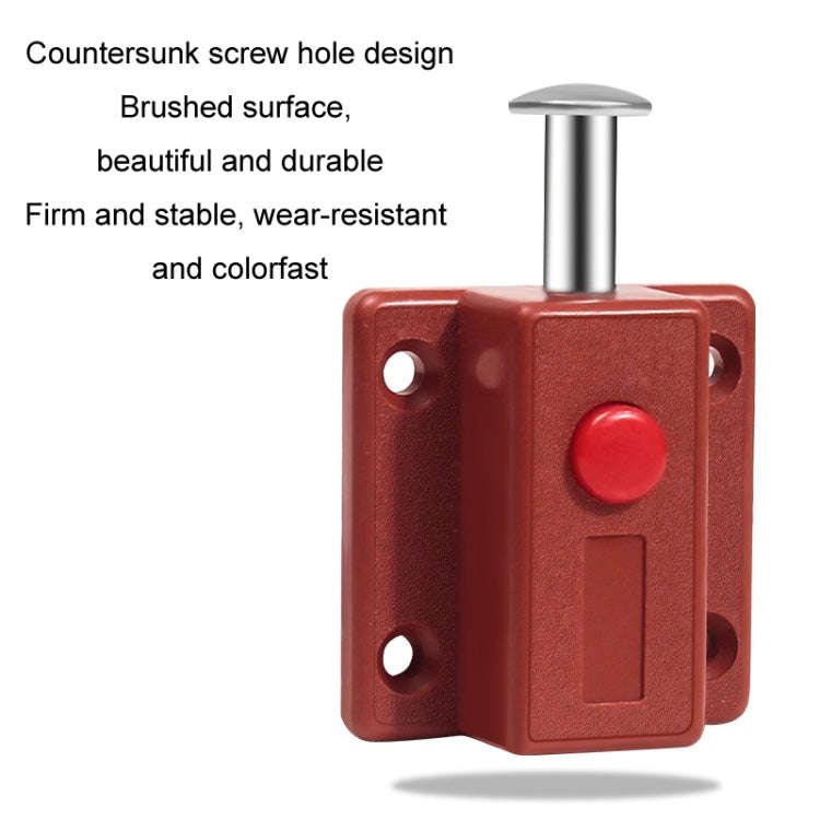 2pcs Plastic Cabinet Door Spring Latch Window Door Bolts Safety Latch Lock, Style: Without Lid Brown