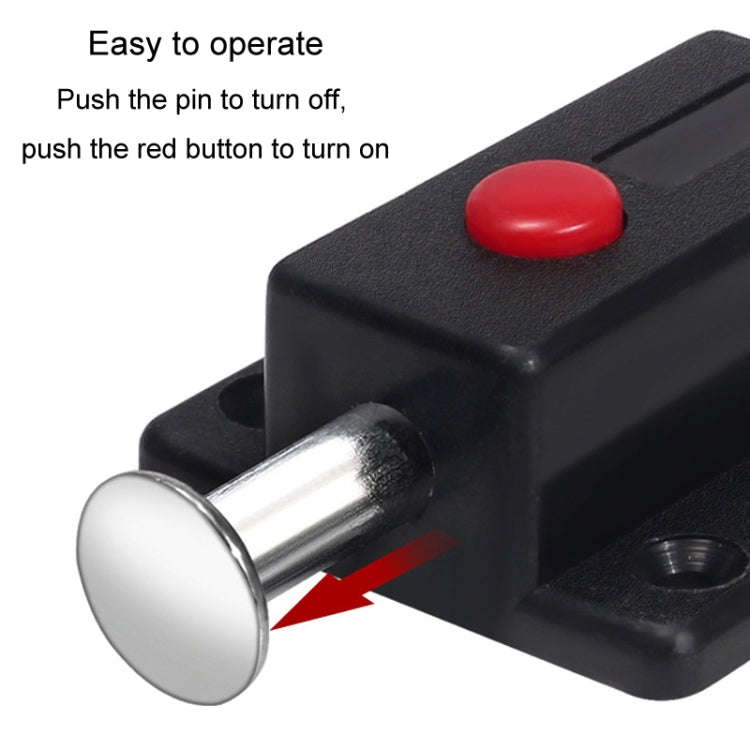 2pcs Plastic Cabinet Door Spring Latch Window Door Bolts Safety Latch Lock, Style: With Lid Black