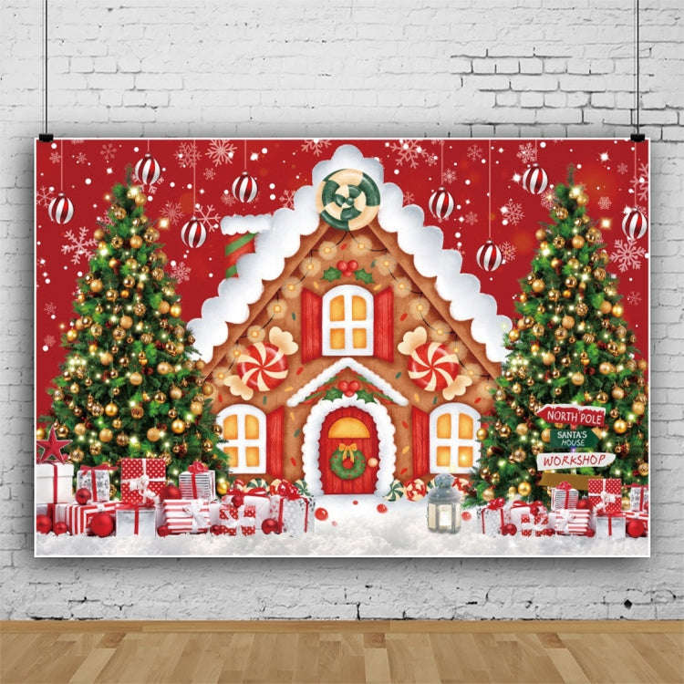 120x80cm Christmas Wreath Snow Scene Photography Background Curtain, Color: 12805218