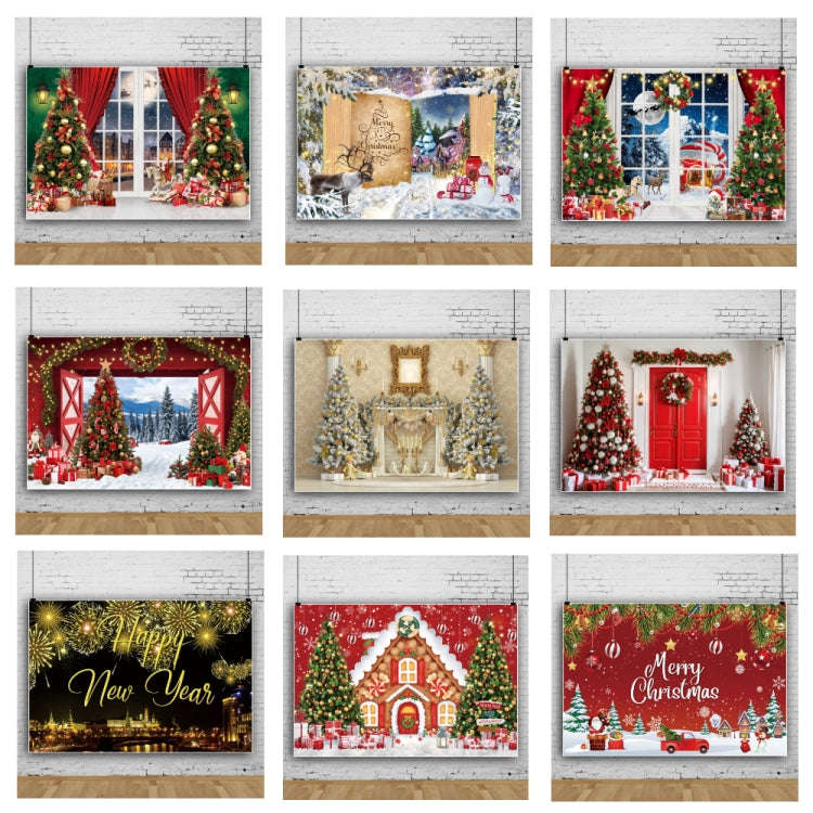 120x80cm Christmas Wreath Snow Scene Photography Background Curtain, Color: 12805214