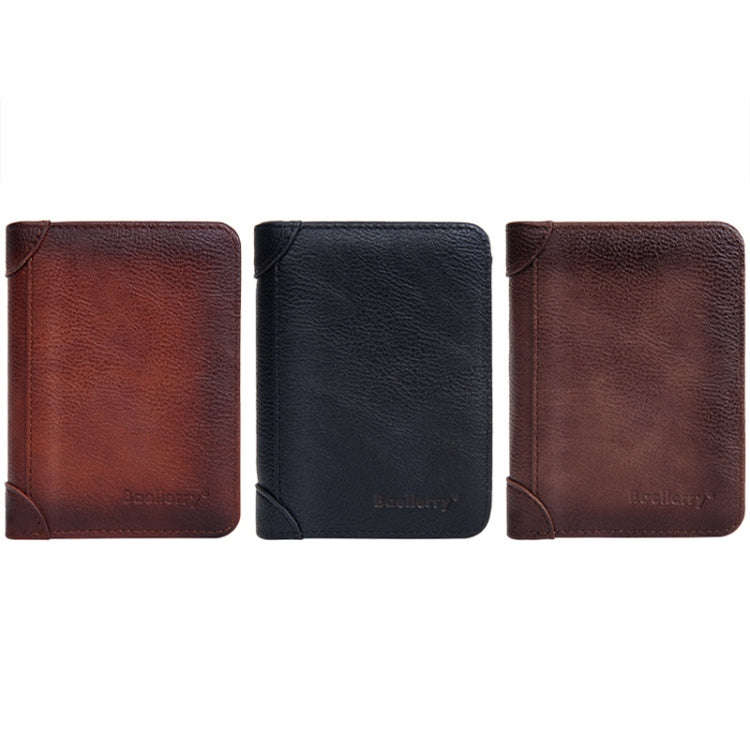 Baellerry DR113 RFID Anti-Theft Retro Multi-Card Slot Tri-Fold Short Wallet(Dark Brown)