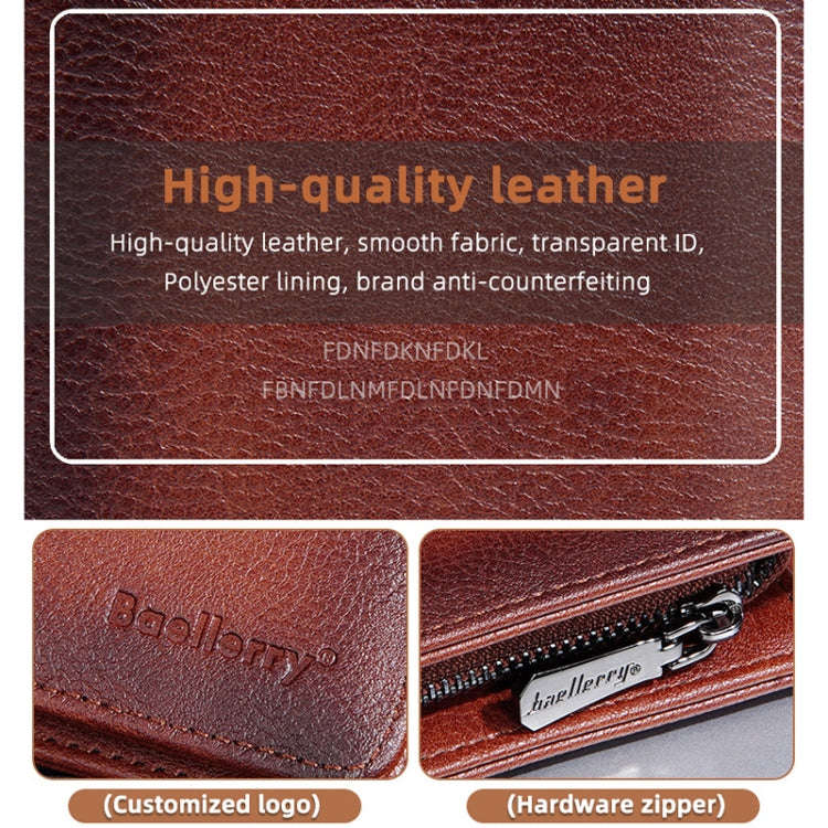 Baellerry DR113 RFID Anti-Theft Retro Multi-Card Slot Tri-Fold Short Wallet(Dark Brown)