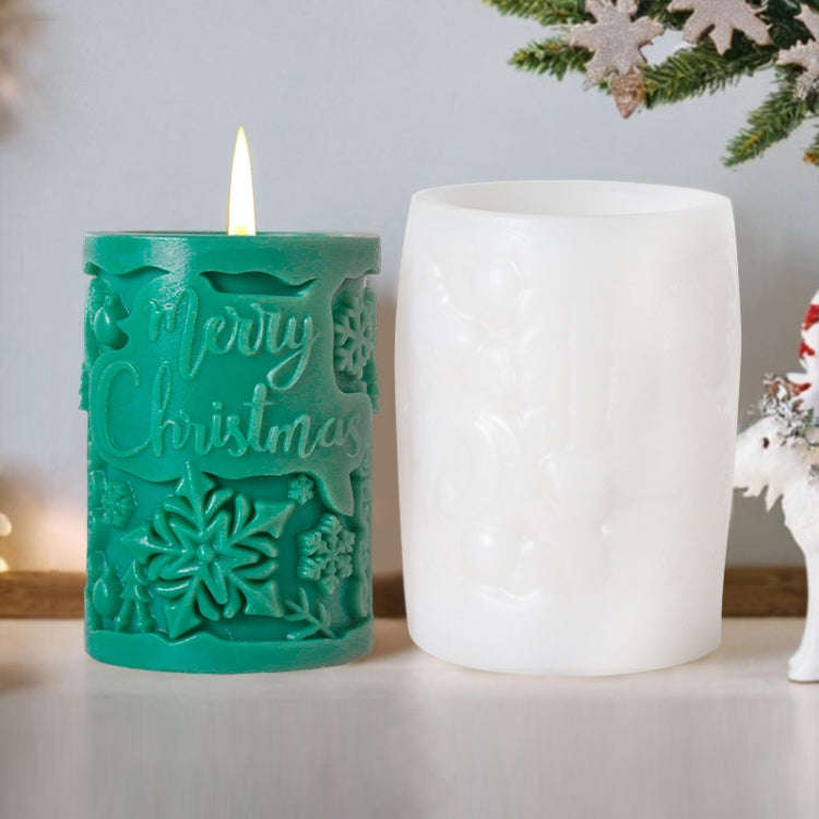 Christmas Aromatherapy Candle Cylinder DIY Silicone Mold, Style: ZL-845