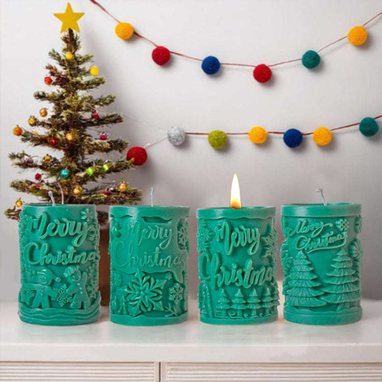 Christmas Aromatherapy Candle Cylinder DIY Silicone Mold, Style: ZL-845