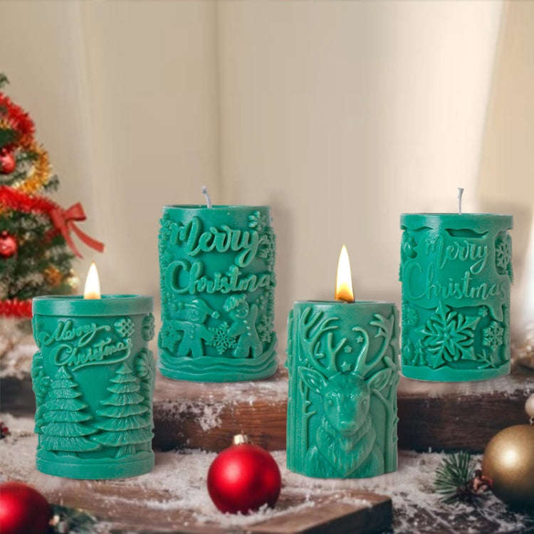 Christmas Aromatherapy Candle Cylinder DIY Silicone Mold, Style: ZL-845
