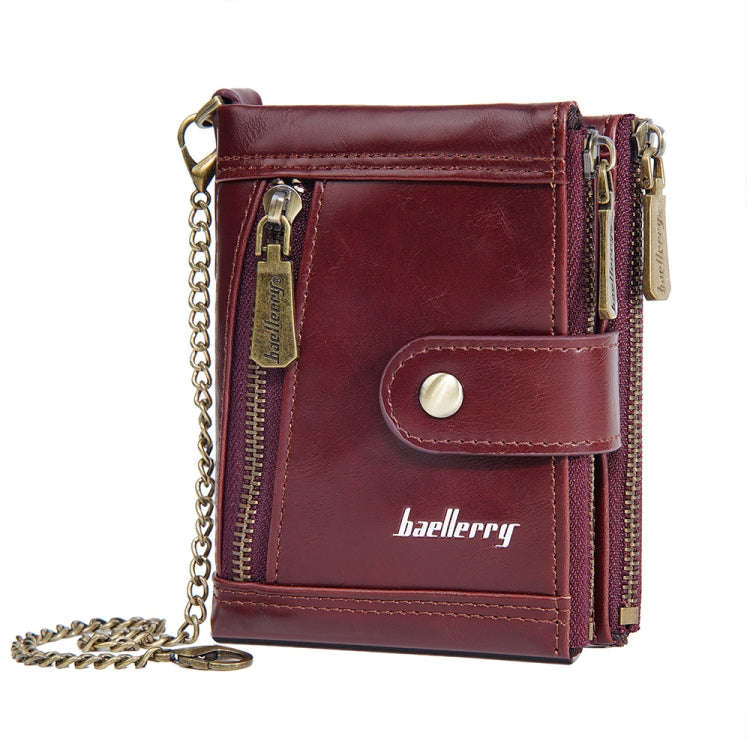 Baellerry D3261 Retro Multi-card Slot Double-zipper Short Wallet Coin Purse(Coffee)