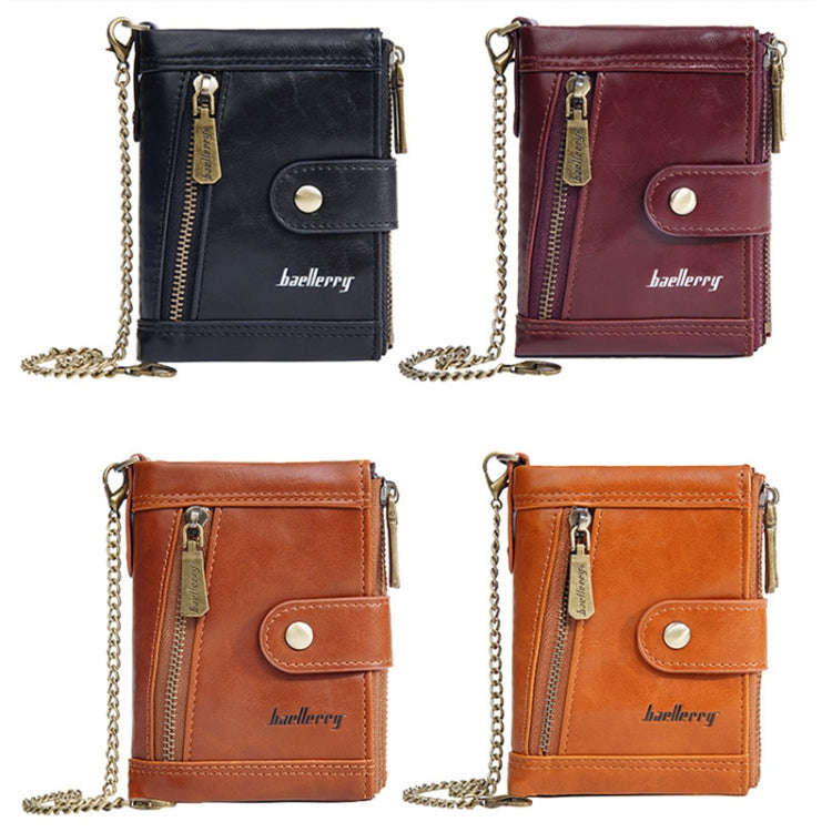 Baellerry D3261 Retro Multi-card Slot Double-zipper Short Wallet Coin Purse(Light Brown)