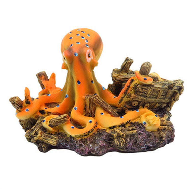Simulation Octopus Fish Tank Aquascape Aquarium Decoration Ornament Reptile Animal Wigwam