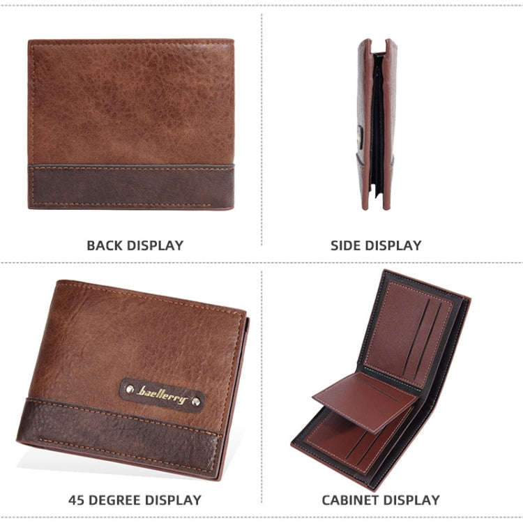 Baellerry DR112 RFID Anti-theft Splicing Horizontal Thin Zipper Wallet Card Holder(Light Brown)