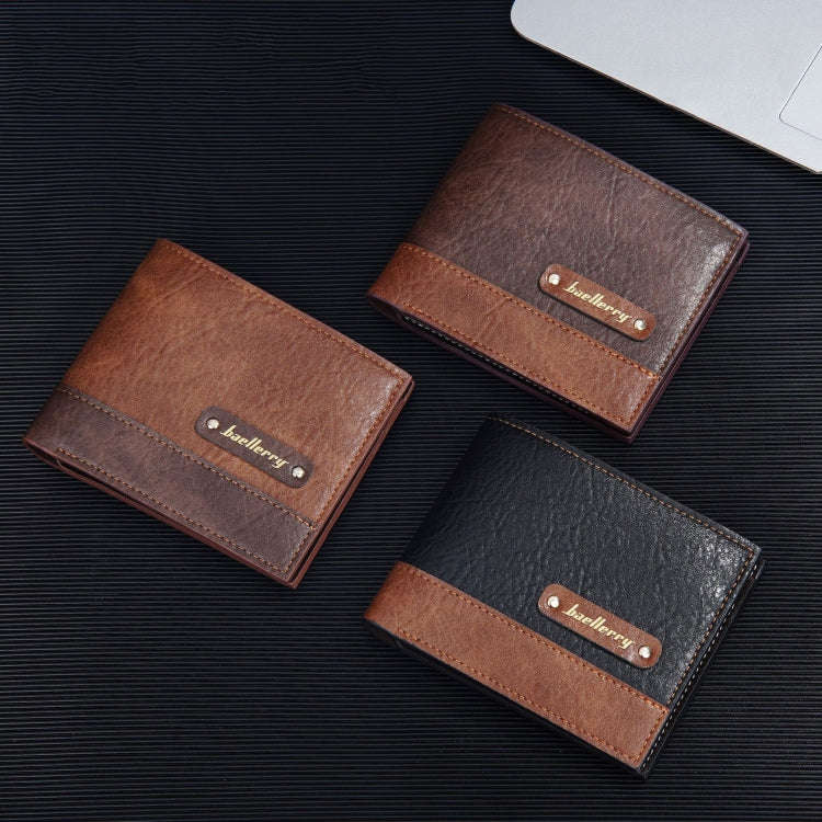 Baellerry DR112 RFID Anti-theft Splicing Horizontal Thin Zipper Wallet Card Holder(Dark Brown)