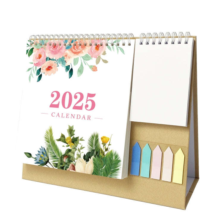 January 2025 To December 2025 English Desk Calendar With Storage Pocket, Label, Memo(K07)