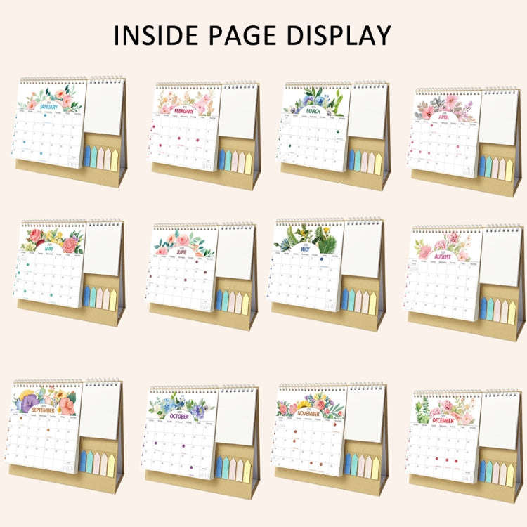 January 2025 To December 2025 English Desk Calendar With Storage Pocket, Label, Memo(K06)