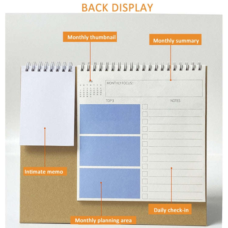 January 2025 To December 2025 English Desk Calendar With Storage Pocket, Label, Memo(K06)