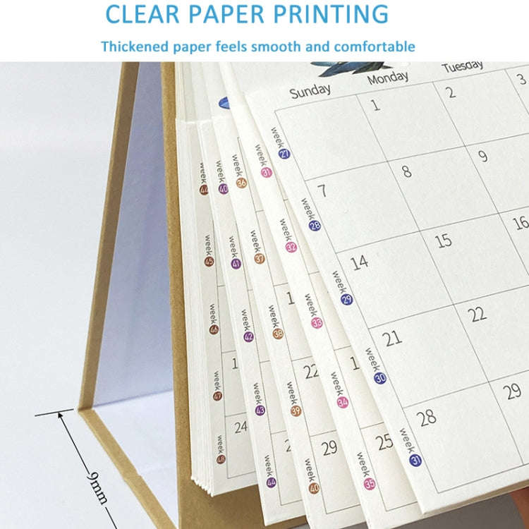 January 2025 To December 2025 English Desk Calendar With Storage Pocket, Label, Memo(K06)