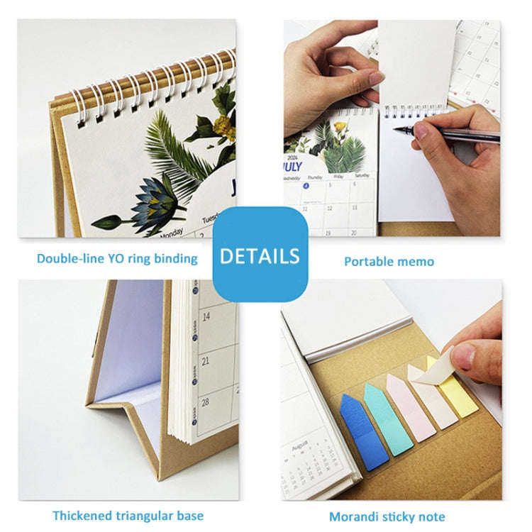 January 2025 To December 2025 English Desk Calendar With Storage Pocket, Label, Memo(K06)