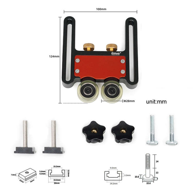 Ganwei MG0-000-0111 Table Saws Pressing Feeder Roller Guides Feather Loc Board Safety Pushing Aux...