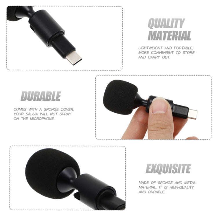Mobile Phone Live Broadcast Microphone, Style: 3.5 Straight Head 3-section Plug (Sponge Cover)