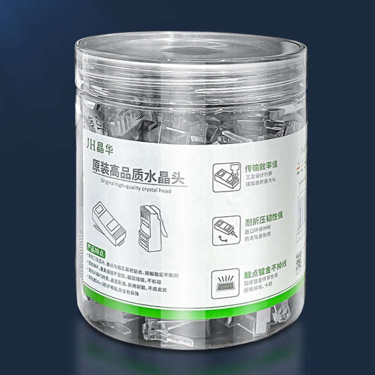 1U 100pcs / Can JINGHUA S688 Gigabit Transport Cabling Extruded Super Cat6 Dual Shield RJ45 8P8C ...