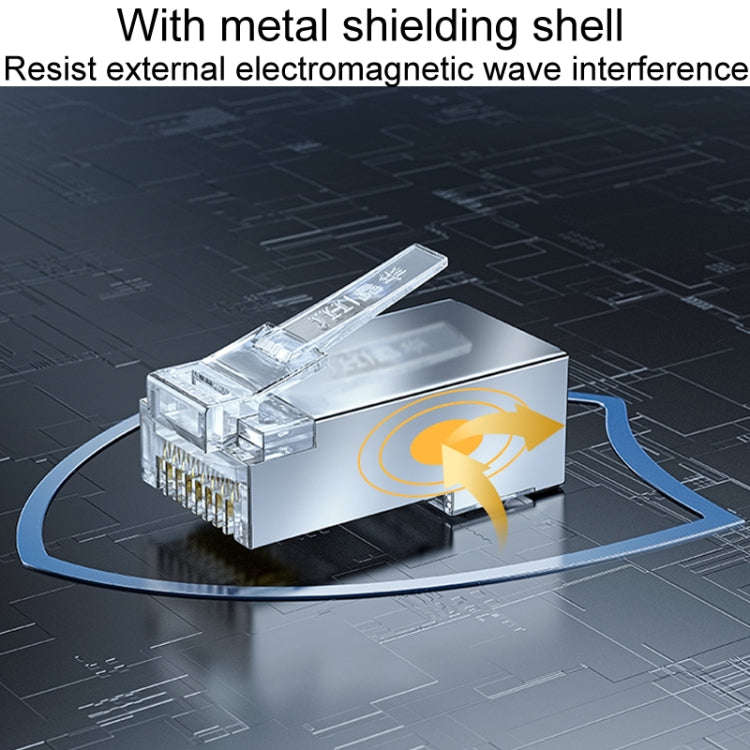 1U 100pcs / Can JINGHUA S688 Gigabit Transport Cabling Extruded Super Cat6 Dual Shield RJ45 8P8C ...