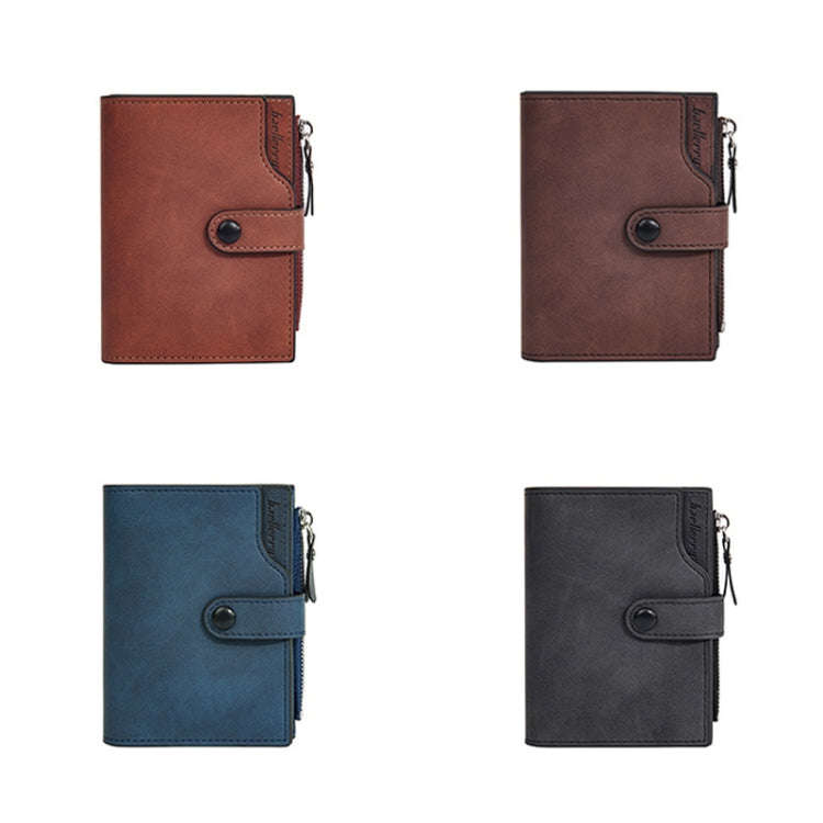 Baellerry D5113 RFID Anti-theft Tri-fold Zipper Short Wallet Coin Purse(Light Brown)