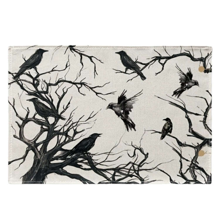 Halloween Black Crow Placemat Restaurant Decoration Insulation Pad(Crow)