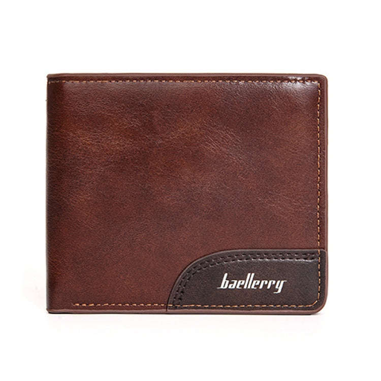 Baellerry D2405 Retro Two-fold Men Short Zipper Wallet Card Holder(Brown)
