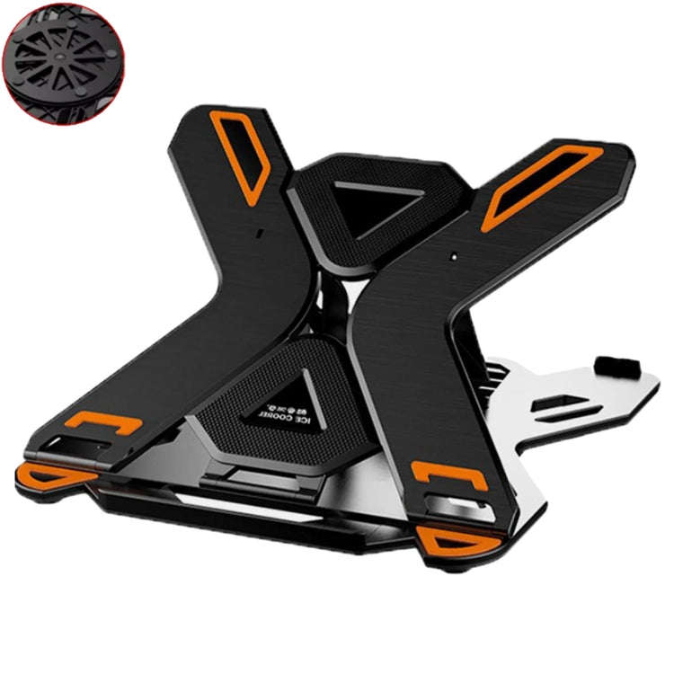 ICE COOREL E5 Laptop Folding And Lifting Cooling Bracket With Mobile Phone Holder Black with Rota...