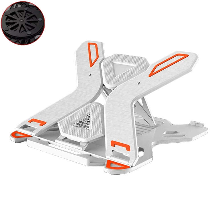 ICE COOREL E5 Laptop Folding And Lifting Cooling Bracket With Mobile Phone Holder White with Rota...