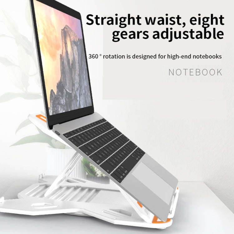 ICE COOREL E5 Laptop Folding And Lifting Cooling Bracket With Mobile Phone Holder White with Rota...