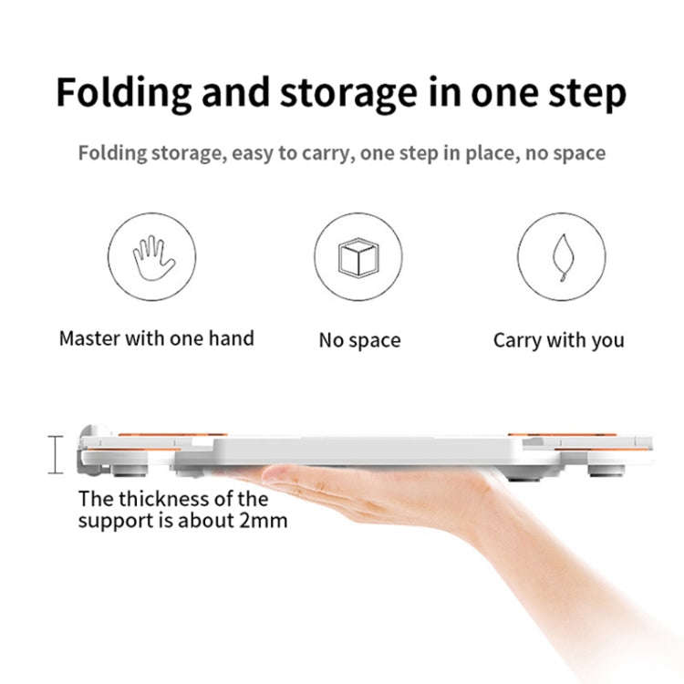 ICE COOREL E5 Laptop Folding And Lifting Cooling Bracket With Mobile Phone Holder White