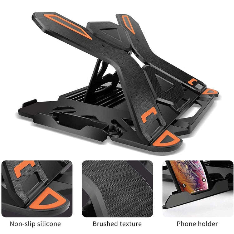 ICE COOREL E5 Laptop Folding And Lifting Cooling Bracket With Mobile Phone Holder White with Rota...